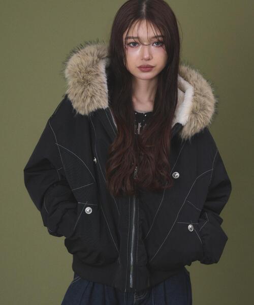 ファー付きジャンバー dispark ブルゾン アウター DISPARK/「25年秋冬新作」フェイクファー