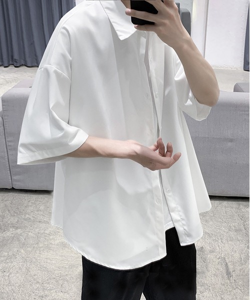 「NEW GENTLEMAN」 半袖シャツ L ホワイト メンズ_画像3