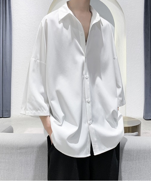 「NEW GENTLEMAN」 半袖シャツ L ホワイト メンズ_画像4
