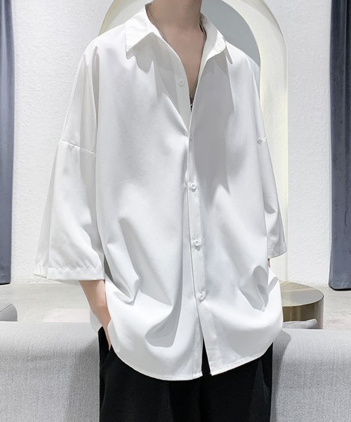 「NEW GENTLEMAN」 半袖シャツ L ホワイト メンズ_画像5