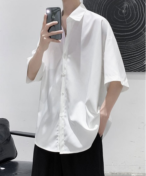 「NEW GENTLEMAN」 半袖シャツ L ホワイト メンズ_画像6