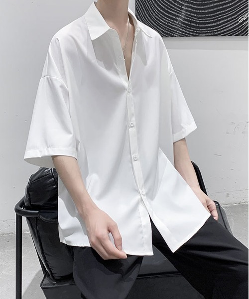 「NEW GENTLEMAN」 半袖シャツ L ホワイト メンズ_画像8