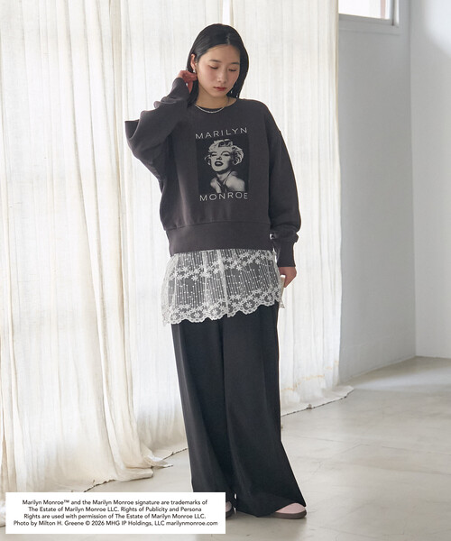 【マリリン】★極美品★ロングスウェット★ブラック★レディース★ FREAK'S STORE（フリークスストア） トレーナー スウェット マリリン