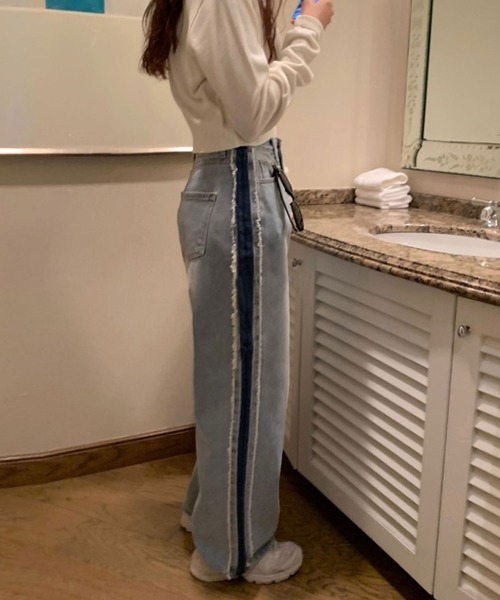 「ANOTHER S」 デニムパンツ S ブルー レディース_画像5