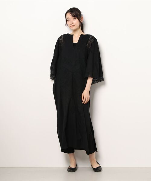 sara mallika（サラ マリカ） 7分袖ワンピース M ブラック レディース