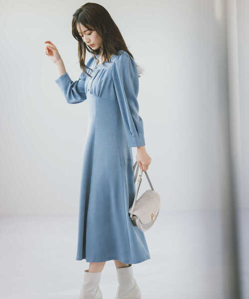 「PROPORTION BODY DRESSING」 7分袖ワンピース MEDIUM ベージュ レディース_画像2
