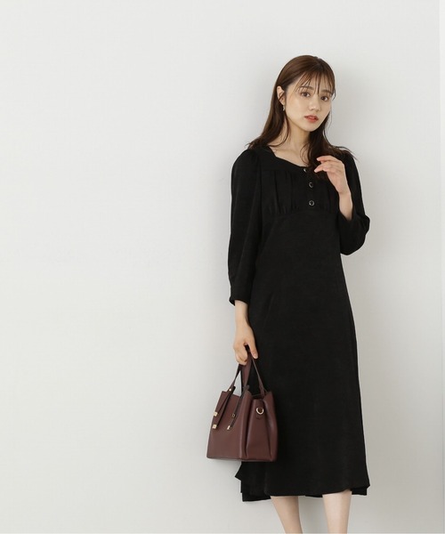 「PROPORTION BODY DRESSING」 7分袖ワンピース MEDIUM ベージュ レディース_画像3