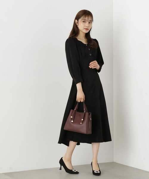 「PROPORTION BODY DRESSING」 7分袖ワンピース MEDIUM ベージュ レディース_画像6