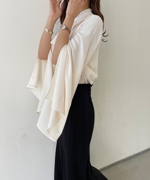「junoah」 7分袖ブラウス X-LARGE アイボリー レディース_画像7