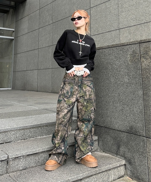 「sedacle girl」 スウェットカットソー FREE ブラック レディース_画像2