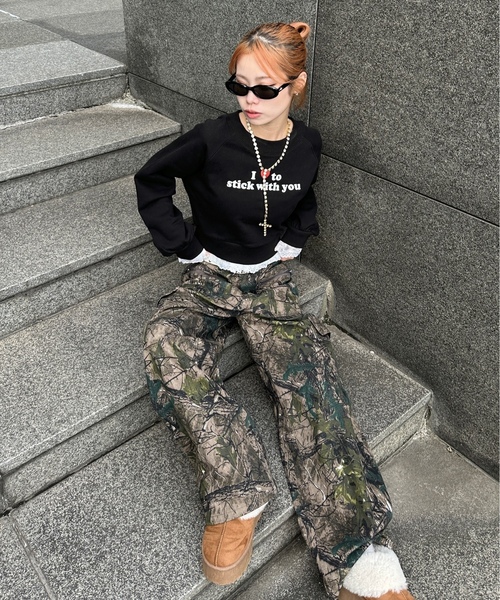 「sedacle girl」 スウェットカットソー FREE ブラック レディース_画像7