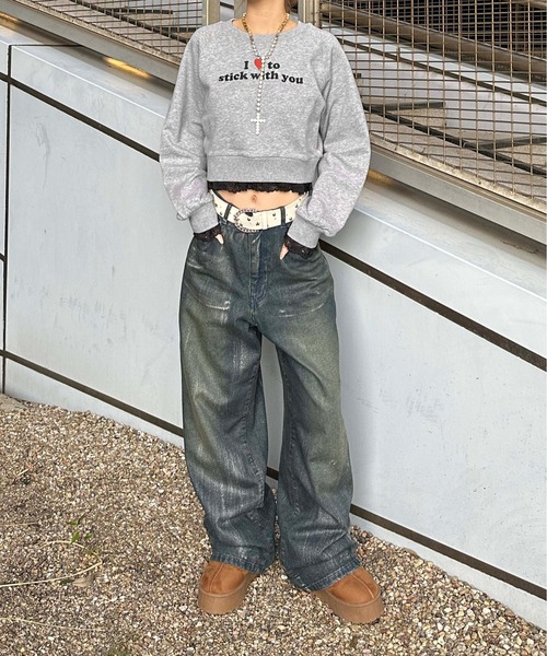 「sedacle girl」 スウェットカットソー FREE ブラック レディース_画像9