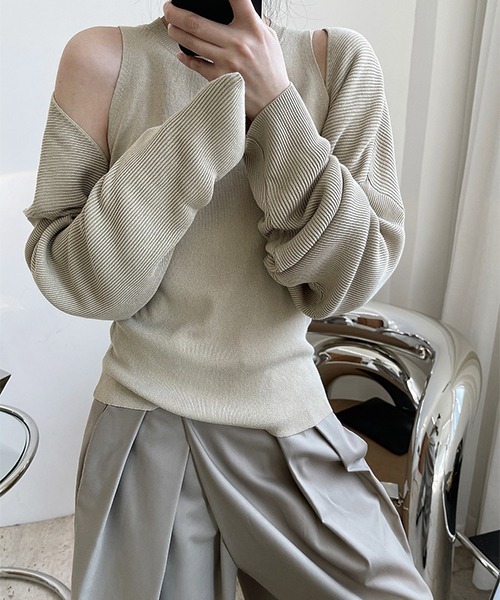 「chuclla」 ニットアンサンブル FREE ブラック レディース_画像2