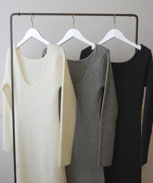 「Mili affinity」 ニットワンピース FREE ブラック レディース_画像3