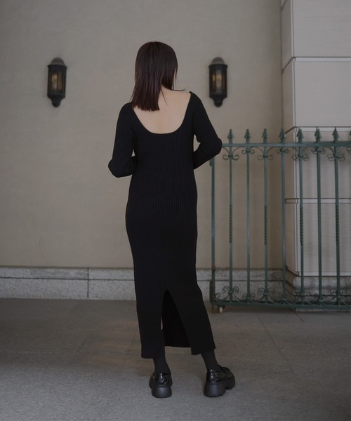 「Mili affinity」 ニットワンピース FREE ブラック レディース_画像7