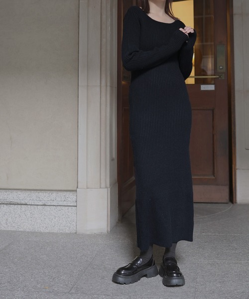 「Mili affinity」 ニットワンピース FREE ブラック レディース_画像9