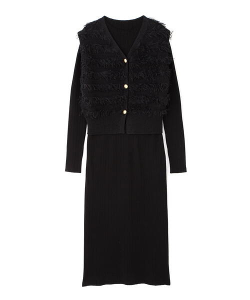 「PINKY&DIANNE」 ニットベスト 38 ブラック レディース_画像2