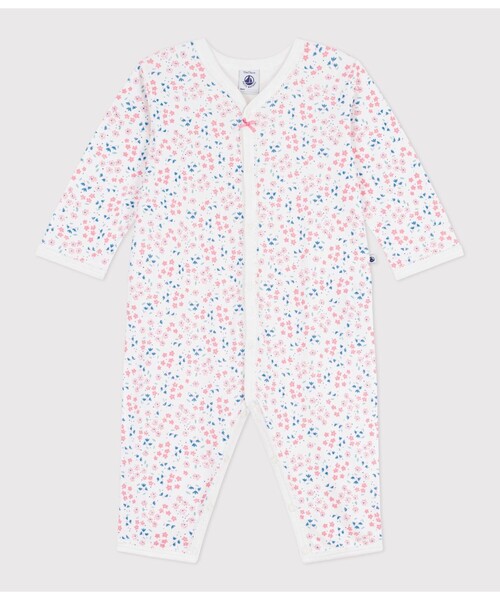 PETIT BATEAU（プチバトー） ベビー服 ロンパース フラワープリント足