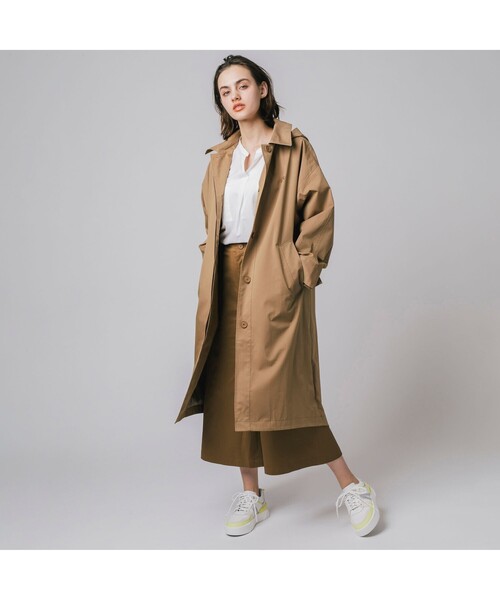 「LACOSTE」 ステンカラーコート 36 ベージュ レディース