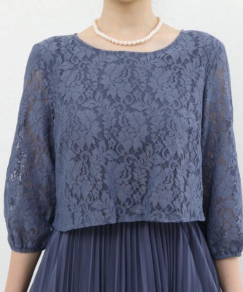 「Cinderella」 7分袖ワンピース MEDIUM ブルー レディース_画像4