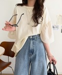 tシャツ 袖の切り替えで軽やかに映える♪楊柳シ...の詳細画像3