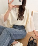 tシャツ 袖の切り替えで軽やかに映える♪楊柳シ...の詳細画像1