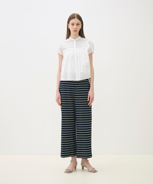 TOMORROWLAND collection パンツ シルクブレンドボーダー ストレート