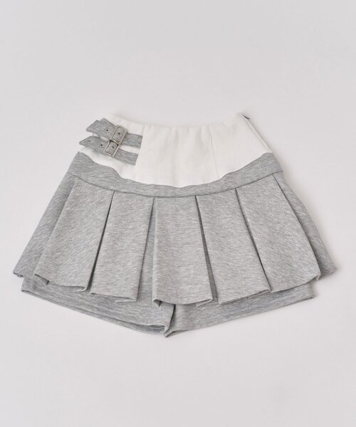 Belle Charme スカート 「Belle Charme」Side Belt Pleats Rib Skirt
