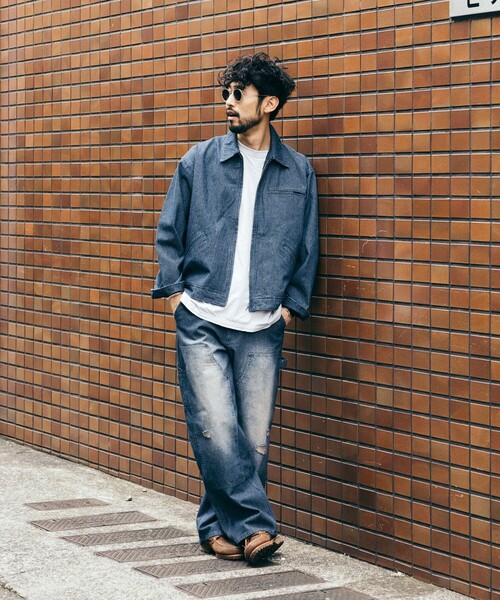 「FREAK'S STORE」 デニムパンツ LARGE ネイビー メンズ_画像9