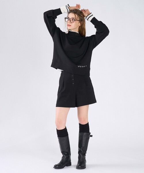 To b. by agnes 「To b.」 ジップアップパーカー 40 ブラック 