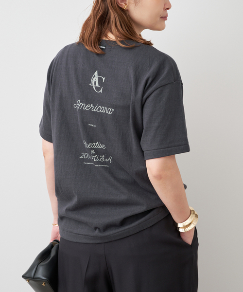 アパルトモンAMERICANA T-SHIRT アメリカーナ Tシャツ AMERICANA/アメリカーナ】 Graphic T-shirt（Tシャツ／カットソー）｜L