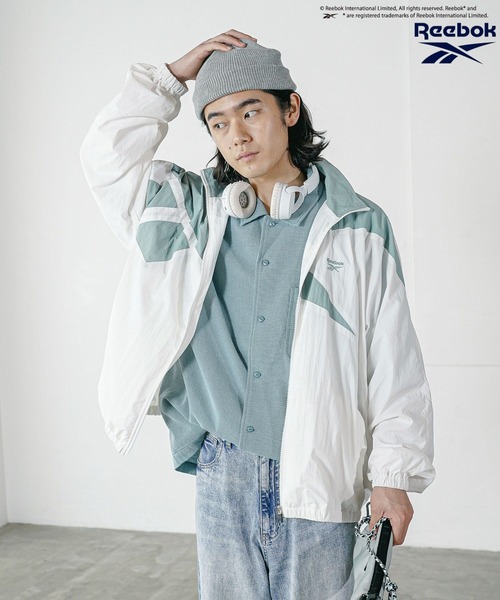 Reebok（リーボック） ナイロンブルゾン MEDIUM ホワイト×ブルー