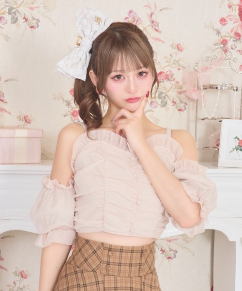 LAFARY（ラファリー） オフショルチュールトップス レディース