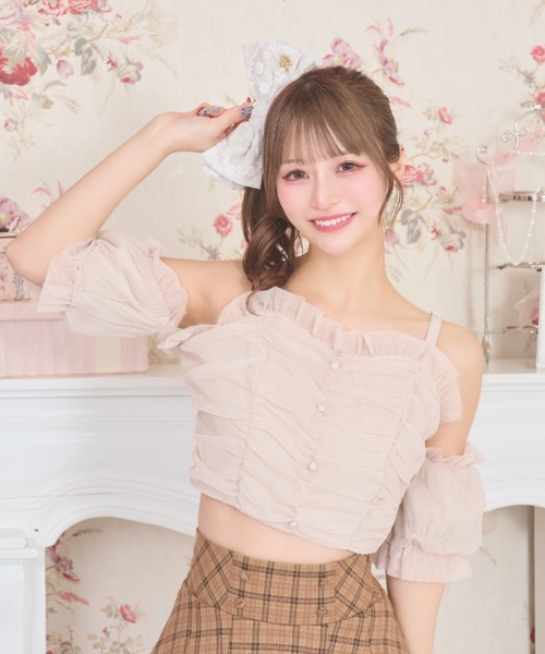 LAFARY（ラファリー） オフショルチュールトップス レディース