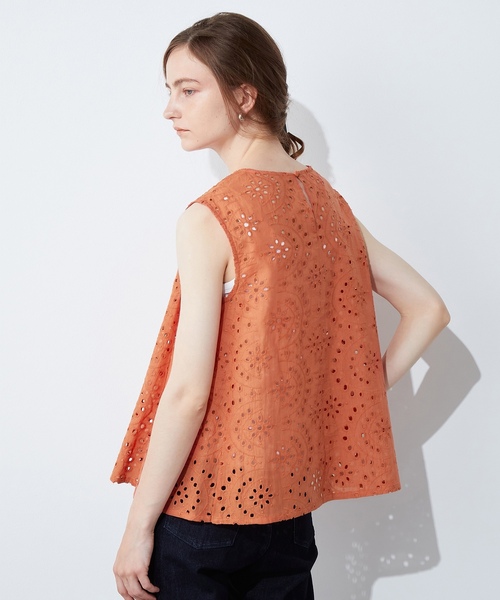 「LE SOUK HOLIDAY」 ノースリーブブラウス M オフホワイト レディース_画像6