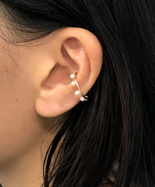 イヤーカフ K10YG 淡水パール イヤーカフ 片方売り レディースの画像