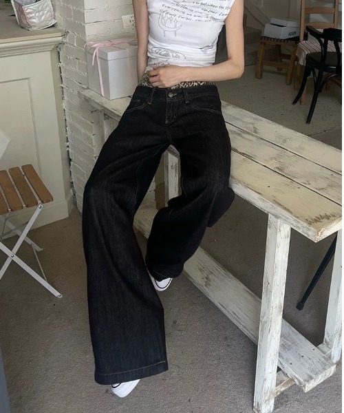 「UP START」 デニムパンツ SMALL ブラック レディース_画像5