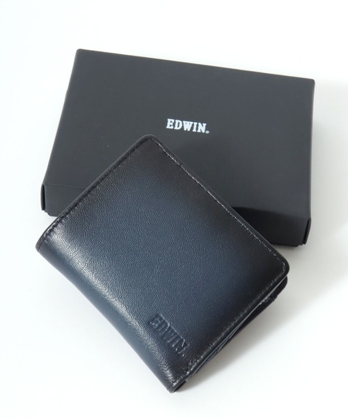 EDWIN（エドウィン） 二つ折り 二つ折り財布 財布 本革 レザー 