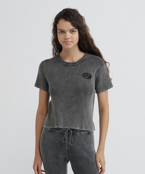 AVIREX（アヴィレックス） tシャツ 半袖 VINTAGE WASH WAPPEN KNIT