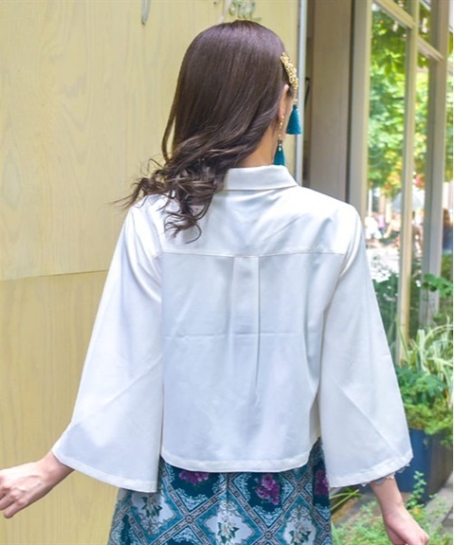 「axes femme」 長袖ブラウス FREE ブルーグリーン レディース_画像3