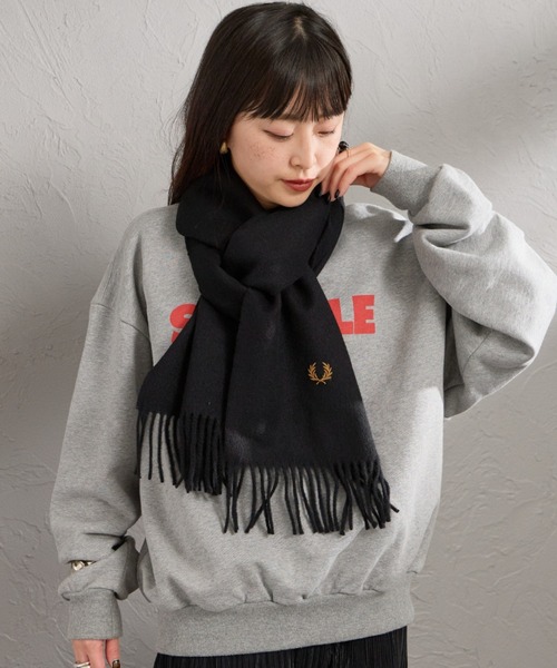 【FRED PERRY】マフラー/スカーフ/チェック/ウール/刺繍/ロゴ/新品 FRED PERRY（フレッドペリー） マフラー ストール 「WEB限定」「FRED