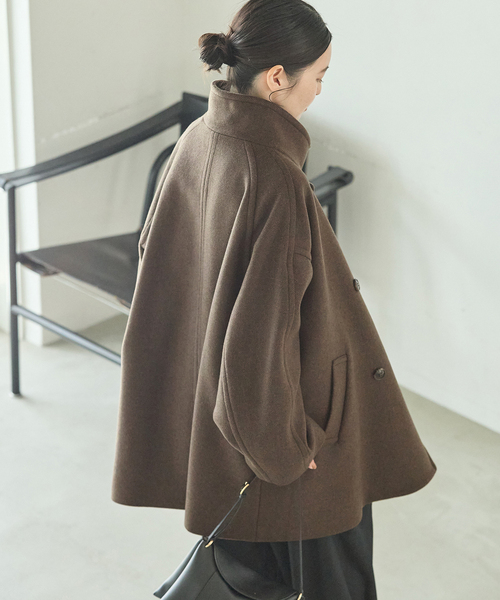 ジャーナルスタンダード レサージュ 美品 ブラウン スタンドショートコート journal standard L'essage（ジャーナルスタンダード レサージュ