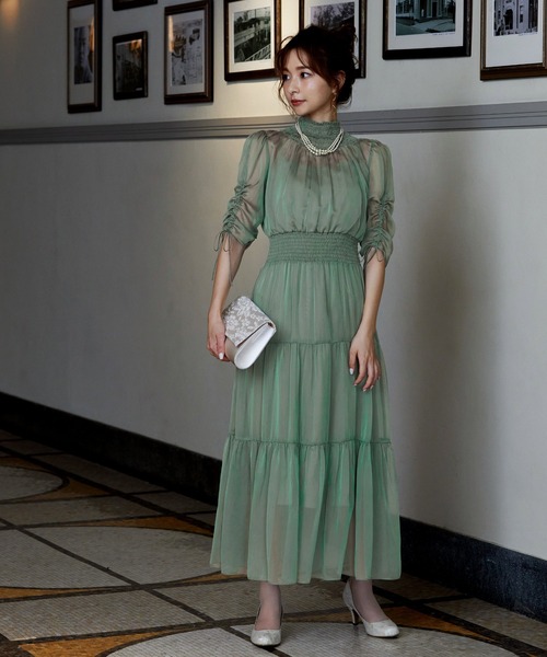 niana ドレス ハイネックティアードシアードレス : ZOZOTOWN