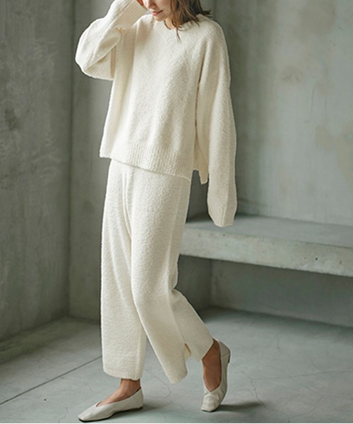 ルームウェア パジャマ スリットデザインのニットルームウェア２点 Zozotown Paypayモール店 通販 Paypayモール
