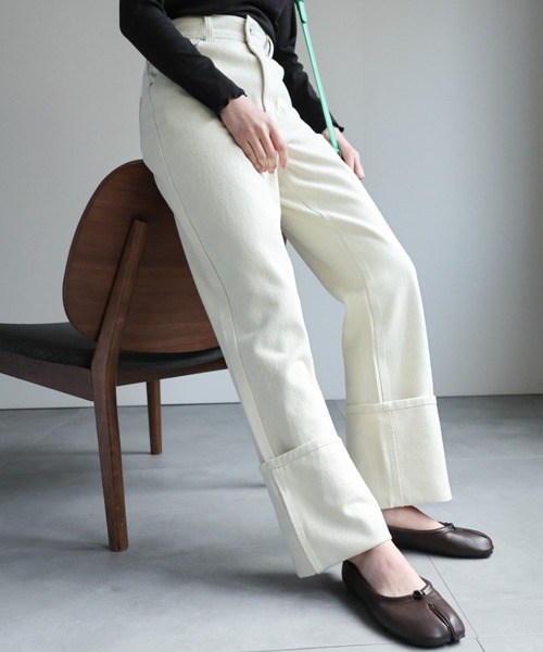 ストレートデニムロールアップ可能 ロールアップストレートデニム – irohani