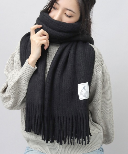 KANGOL（カンゴール） マフラー リブラッセル編み アクリルニット 大判