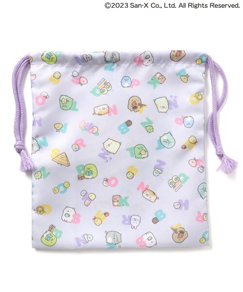BREEZE ポーチ すみっコぐらし_総柄巾着Mサイズ キッズ 子供