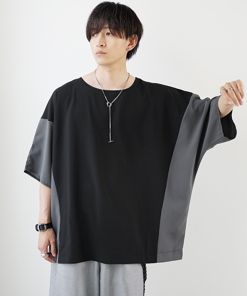 【新品タグ付・別注】Edwina Hörl ペイズリー切替 ビッグTシャツ M MinoriTY（マイノリティ） tシャツ 「MinoriTY」切り替えドルマン