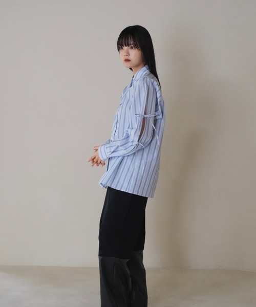 ブラウス シャツ 「ZOZO限定」ストライプケープデザインシャツ レディース ブラウス シャツ ケープ風ブラウス レディース : ZOZOTOWN Yahoo