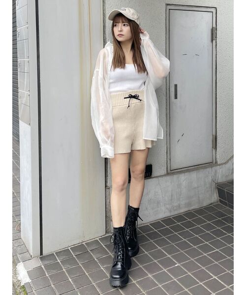 MURUA（ムルーア） ブラウス シャツ シアーシャイニーボリューム